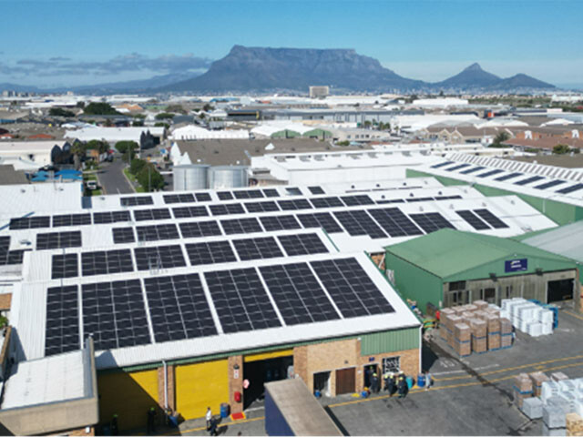 Solar panels installed on Bostik's Cape Town production site rooftop