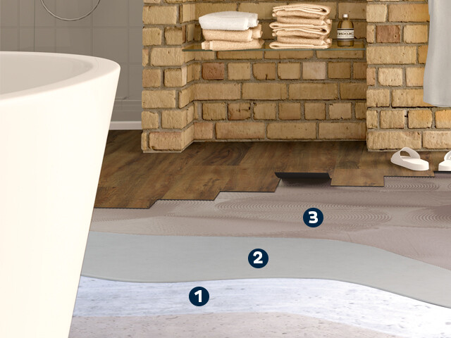 Wet room LVT design